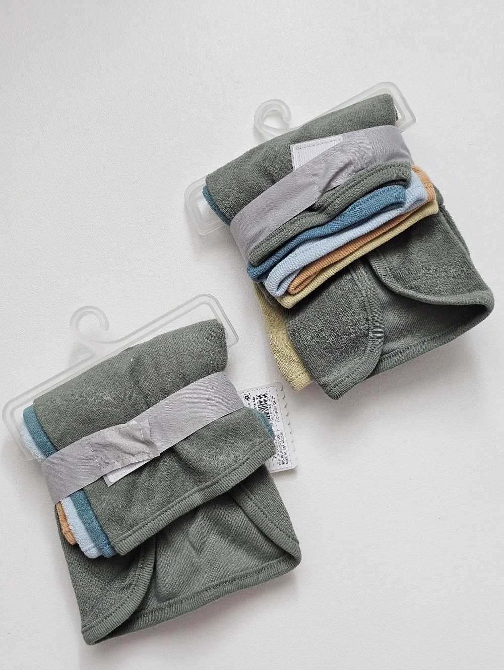 🌿 Cloud Island Baby Washcloths 6 Pack Set Cotton OEKO TEX Infant Soft Green